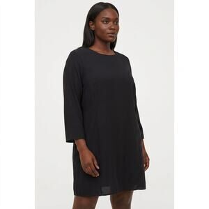 h&m black dress short Women's Black Boucl Dress